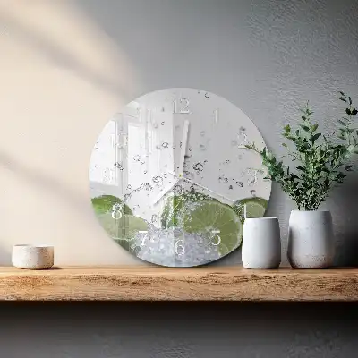 Glas wanduhr mit motiv rund Kalziumkarbonat