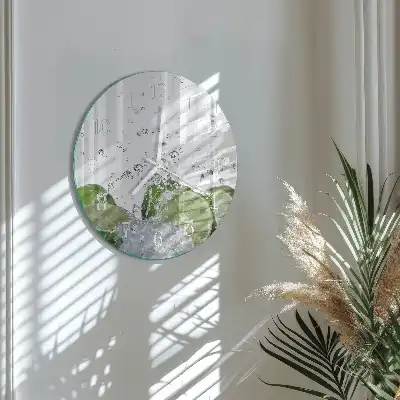 Glas wanduhr mit motiv rund Kalziumkarbonat
