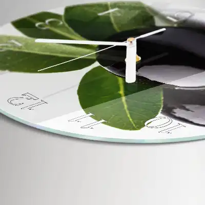 Wanduhr glas rund Oliven