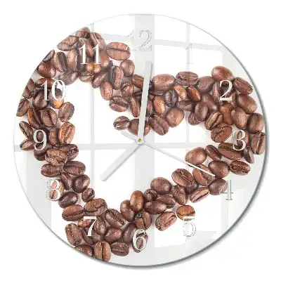 Wanduhr glas rund Kaffeebohnen