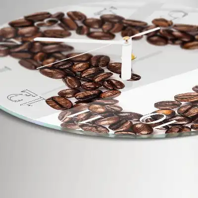 Wanduhr glas rund Kaffeebohnen