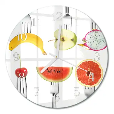 Glas wanduhr mit motiv rund Obst