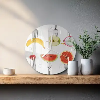 Glas wanduhr mit motiv rund Obst
