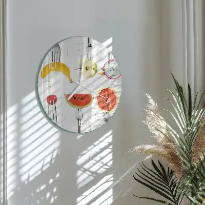 Glas wanduhr mit motiv rund Obst