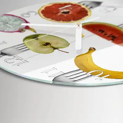 Glas wanduhr mit motiv rund Obst