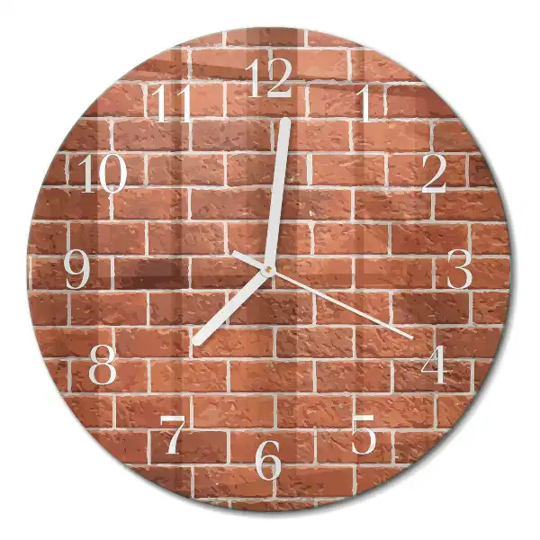 Runde wanduhr aus glas Ziegelmauer