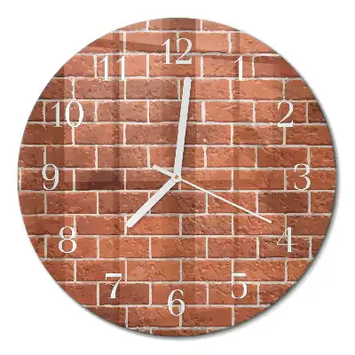 Runde wanduhr aus glas Ziegelmauer