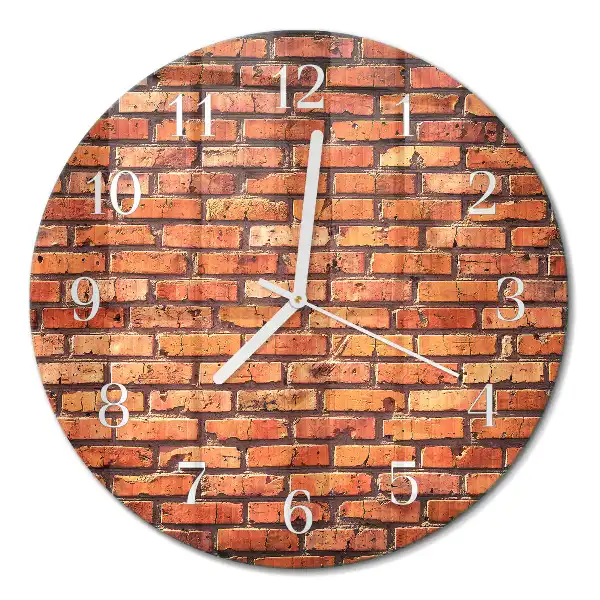 Glas wanduhr mit motiv rund Ziegelmauer