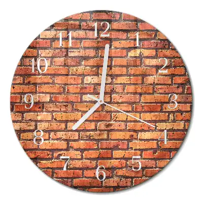 Glas wanduhr mit motiv rund Ziegelmauer