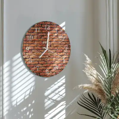 Glas wanduhr mit motiv rund Ziegelmauer