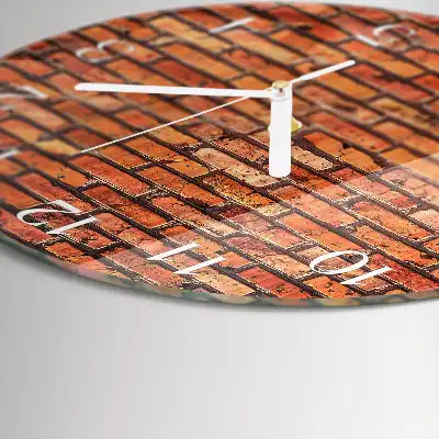 Glas wanduhr mit motiv rund Ziegelmauer