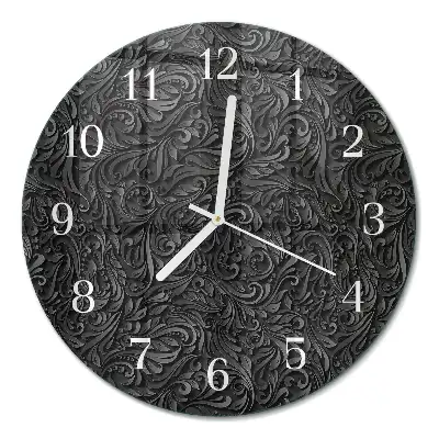 Wanduhr glas rund Muster