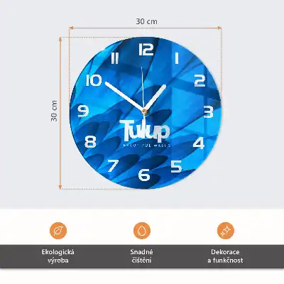 Wanduhr glas rund Muster