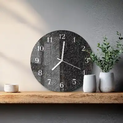 Wanduhr glas rund Muster