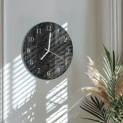 Wanduhr glas rund Muster