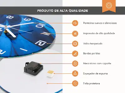 Wanduhr glas rund Muster