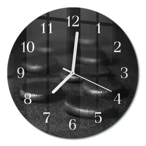 Glas wanduhr mit motiv rund Zen-Steine