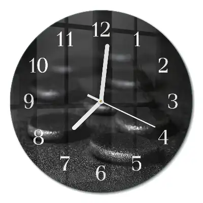 Glas wanduhr mit motiv rund Zen-Steine