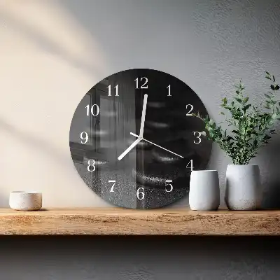 Glas wanduhr mit motiv rund Zen-Steine