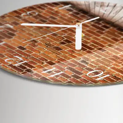 Runde wanduhr aus glas Ziegelmauer