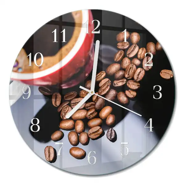 Wanduhr glas rund Eine Tasse Kaffee