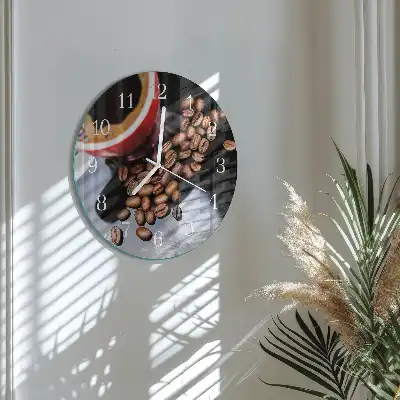 Wanduhr glas rund Eine Tasse Kaffee