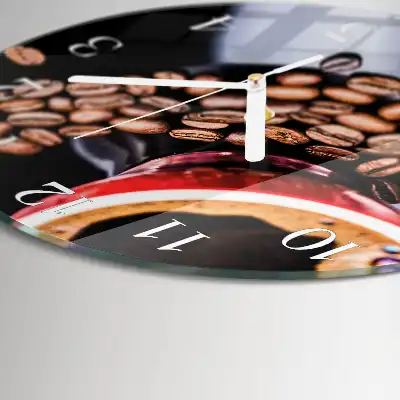 Wanduhr glas rund Eine Tasse Kaffee