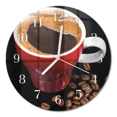 Runde wanduhr Eine Tasse Kaffee