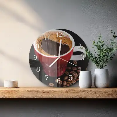 Runde wanduhr Eine Tasse Kaffee