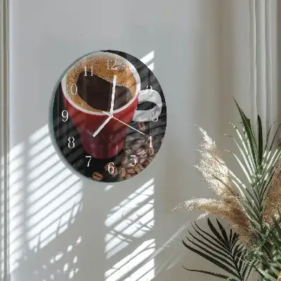 Runde wanduhr Eine Tasse Kaffee