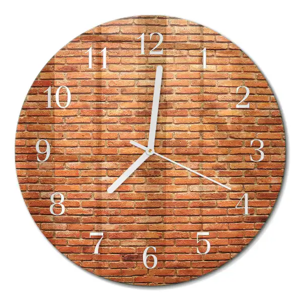 Runde wanduhr aus glas Ziegelsteine