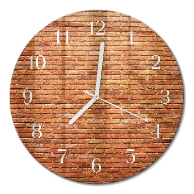 Runde wanduhr aus glas Ziegelsteine