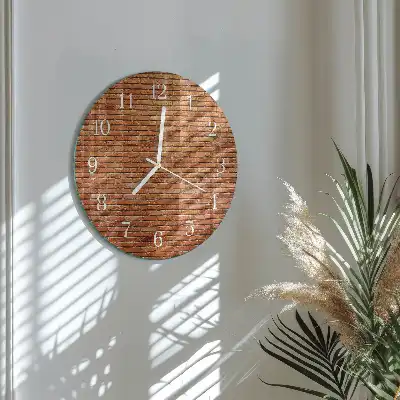 Runde wanduhr aus glas Ziegelsteine