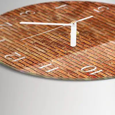 Runde wanduhr aus glas Ziegelsteine
