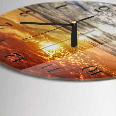 Wanduhr glas rund Strand Meer