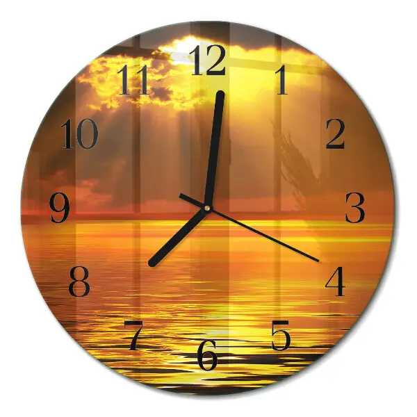 Runde wanduhr Sonnenuntergang