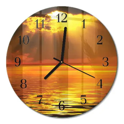 Runde wanduhr Sonnenuntergang