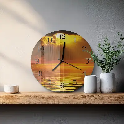 Runde wanduhr Sonnenuntergang