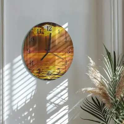 Runde wanduhr Sonnenuntergang