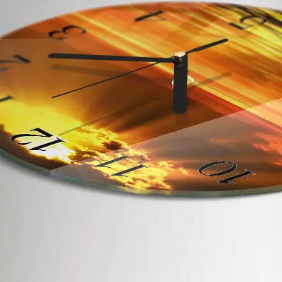 Runde wanduhr Sonnenuntergang