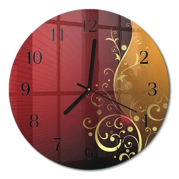 Glas wanduhr mit motiv rund Abstraktion