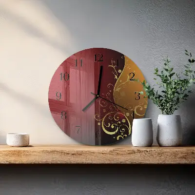Glas wanduhr mit motiv rund Abstraktion