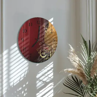 Glas wanduhr mit motiv rund Abstraktion