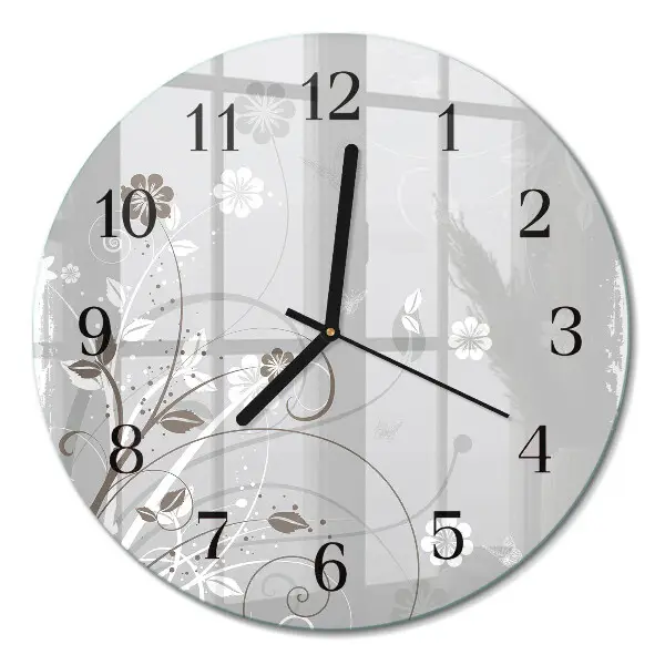 Runde wanduhr Blumen
