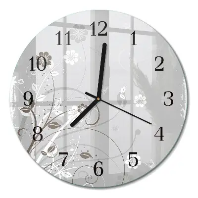 Runde wanduhr Blumen