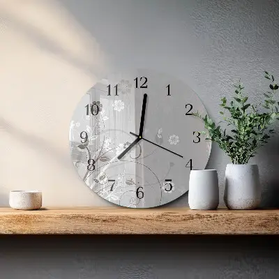 Runde wanduhr Blumen