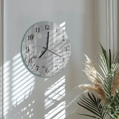 Runde wanduhr Blumen