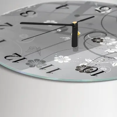 Runde wanduhr Blumen
