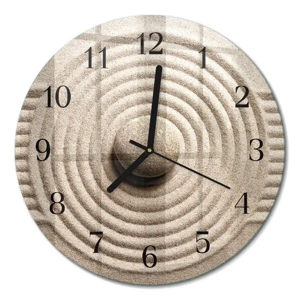 Runde wanduhr aus glas Stein