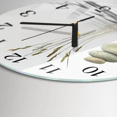 Runde wanduhr aus glas Steine